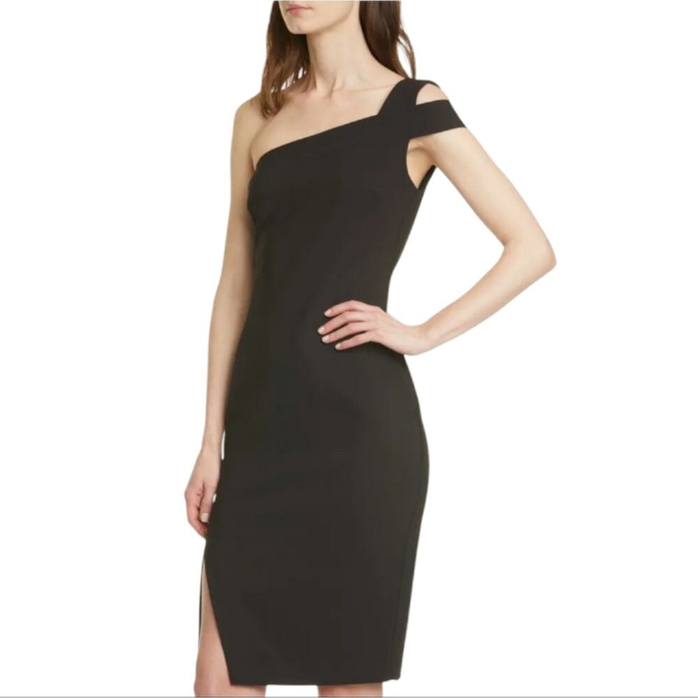 Likely Packard Elegant Black One-Shoulder Formal Party Cocktail Dress Size Large